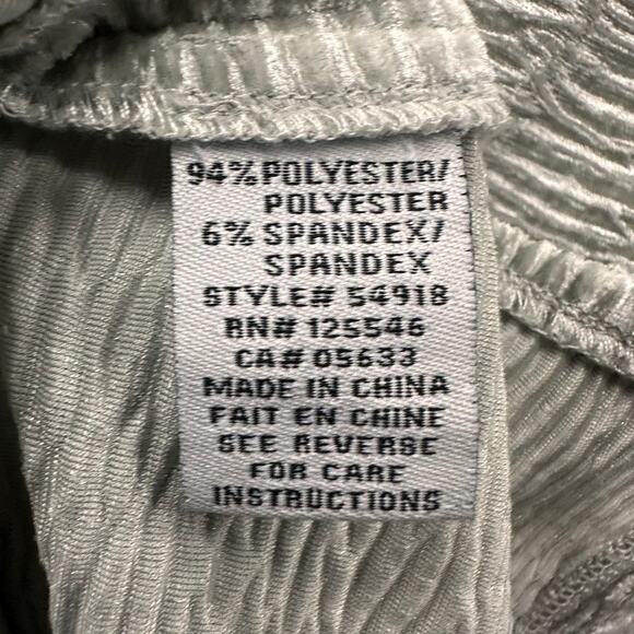 Habitat Clothes to Live In Women's Large Silver Green Crushed Velvet Top Flowy - Picture 6 of 10